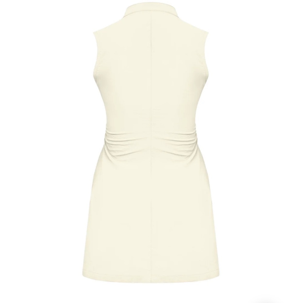 Elegant Cream Sleeveless Dress - Picture 4 of 4